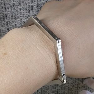 EUC Tory Burch Logo Hexagon Hinged Bracelet